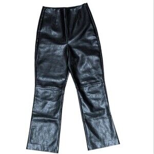 Aritzia Wilfred Porto black high-waisted side zip vegan leather Pant size 4